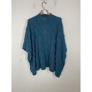 Talbots Sweater Womens 1X Cable Knit Poncho Pullover Plus Outdoor Rustic